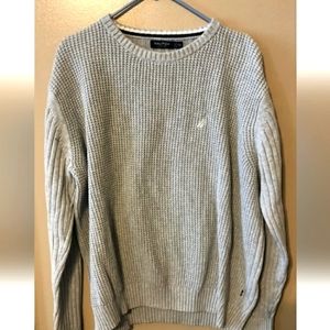 Nautica Mens Crew Neck Sweater  2XL Gray Knit Pullover Long Sleeve